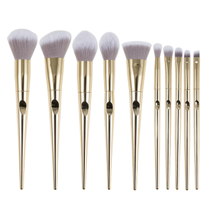10Pcs Gold Makeup Brushes Set