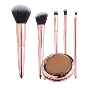 5 Pcs Rose Gold Makeup Brushes Set